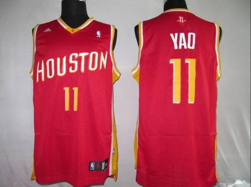 Basketball Icon Jersey-Rockets 11 Yao Ming Red Basketball Jerseys