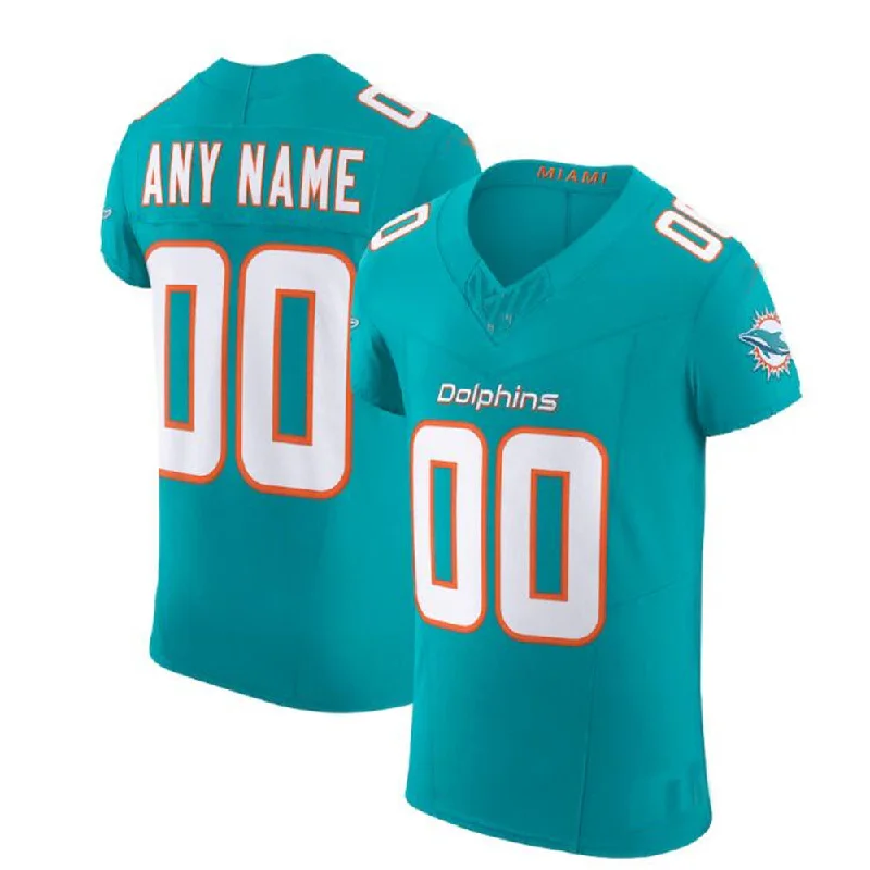 Minor League Football Jersey-Custom M.Dolphins Aqua Vapor F.U.S.E. Elite Jersey American Stitched Football Jerseys