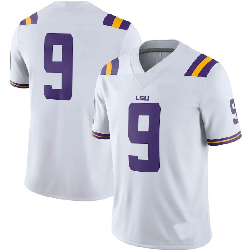 Football Training Camp Jersey-#9 L.Tigers Game Jersey White Football Jersey Stitched American College Jerseys