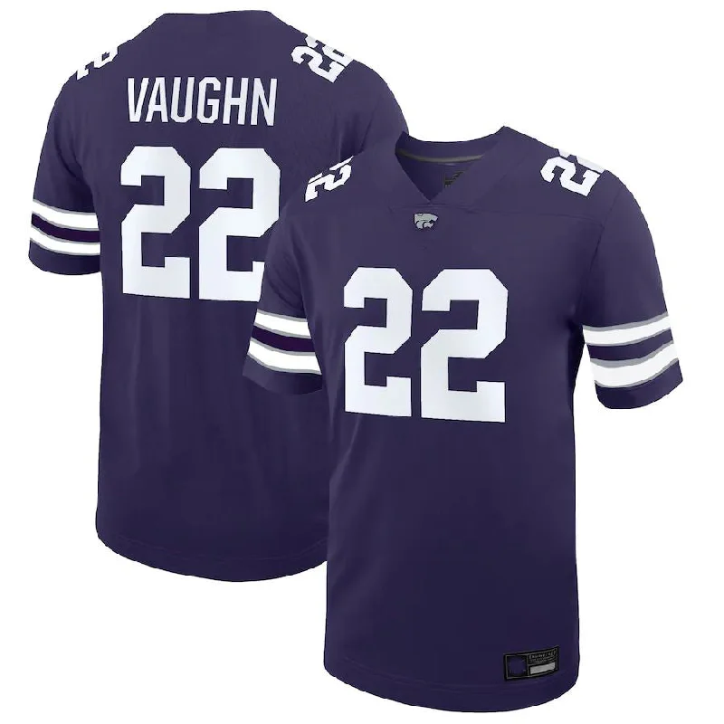 Football Collector’s Item Jersey-K.State Wildcats #22 Deuce Vaughn NIL Replica Football Jersey Purple Stitched American College Jerseys