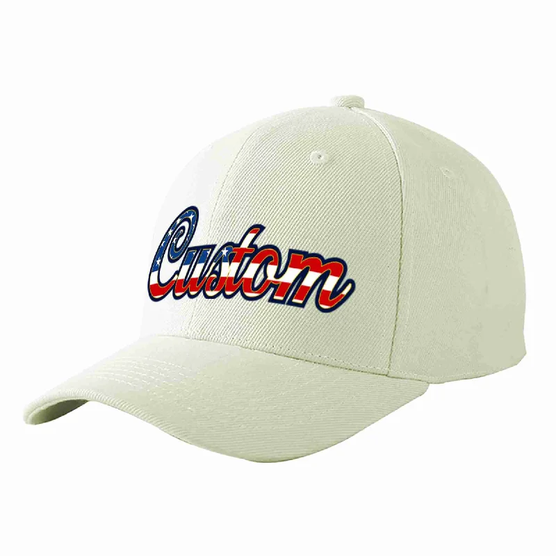 Pirate Baseball Cap-Custom Cream Vintage USA Flag-Gold Curved Eaves Sport Baseball Cap Design for Men/Women/Youth