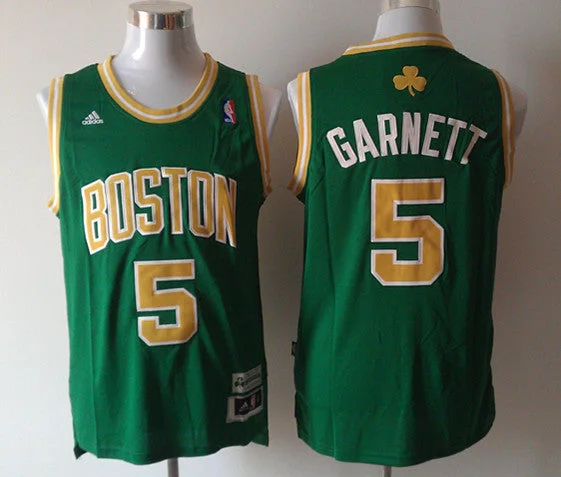 Mother's Day Basketball Jersey-Celtics 5 Garnett Green New Revolution 30 Basketball Jerseys Gold Number