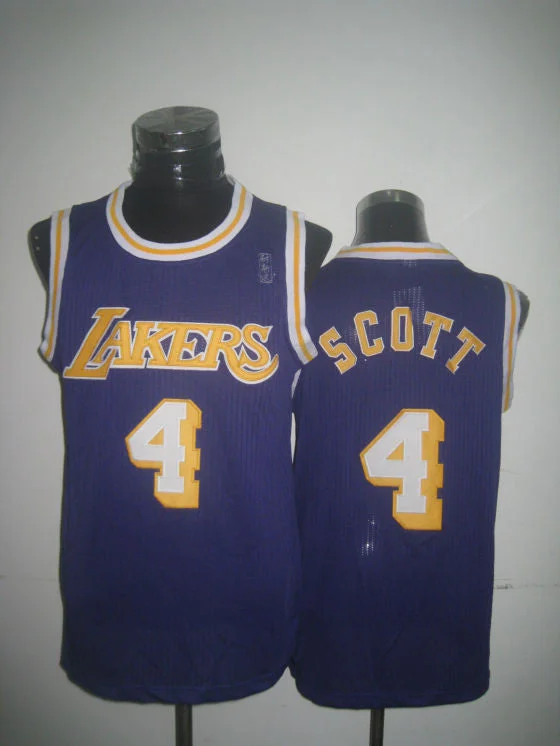 Basketball Memorabilia Jersey-Lakers 4 Scott Purple New Revolution 30 Basketball Jerseys