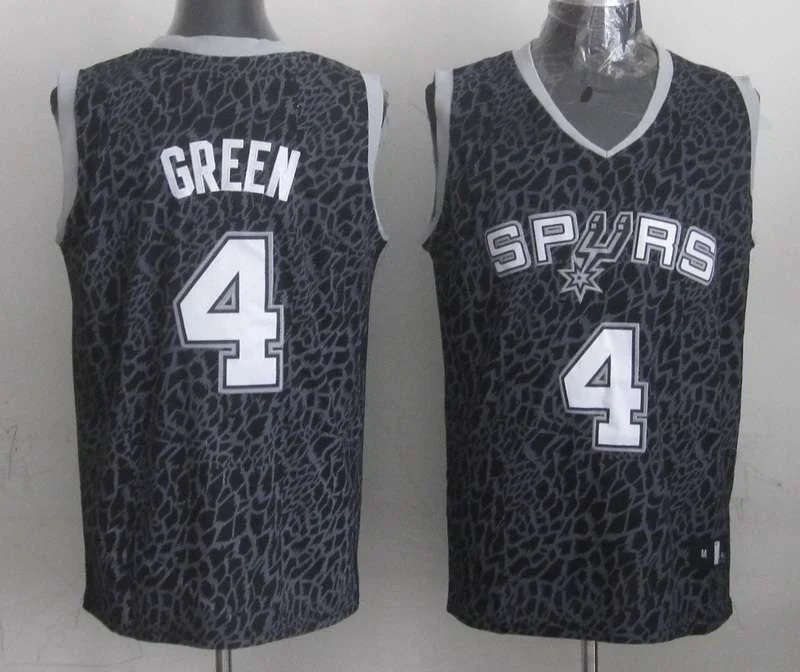 Basketball Iconic Jersey-Spurs 4 Green Black Crazy Light Swingman Basketball Jerseys