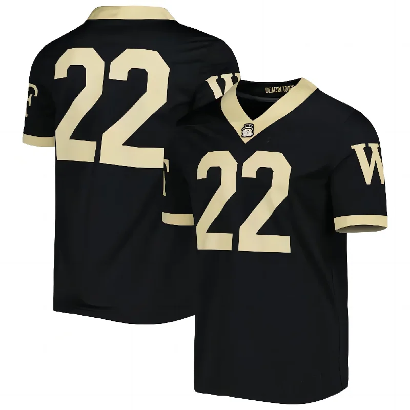 Bachelorette Party Football Jersey-#22 W.Forest Demon Deacons Untouchable Football Jersey Black Stitched American College Jerseys