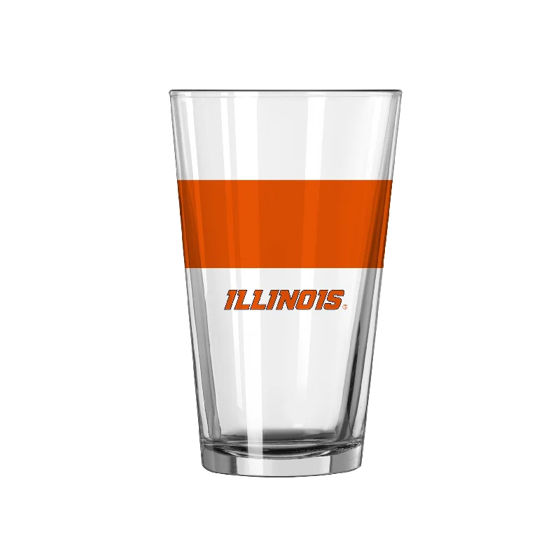 Printed Team Mug-Illinois 16oz Colorblock Pint Glass