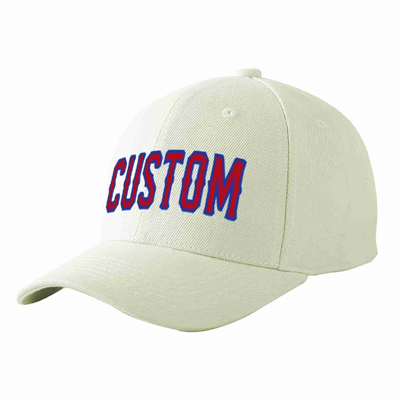 Baby Baseball Cap-Custom Cream Red-Royal Curved Eaves Sport Baseball Cap Design for Men/Women/Youth