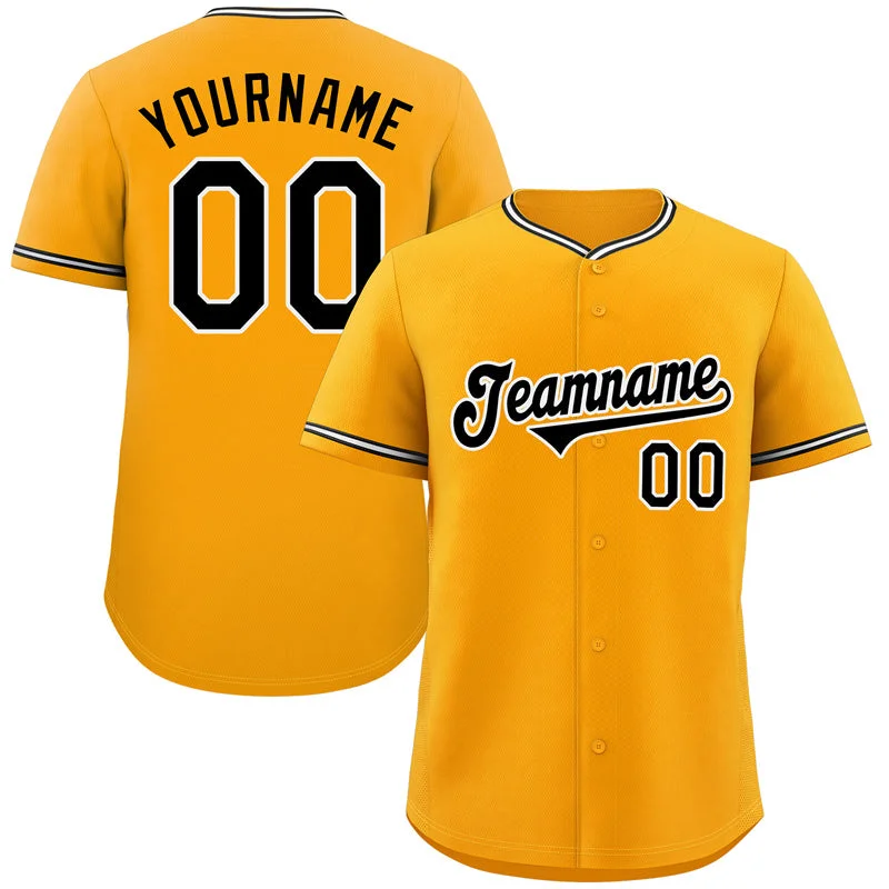 All-Star Baseball Jersey-Custom Yellow Black-White Classic Style Authentic Baseball Jersey