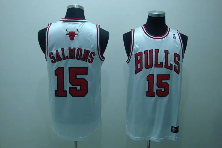 Basketball Hall of Fame Jersey-Bulls 15 Salmons White Basketball Jerseys