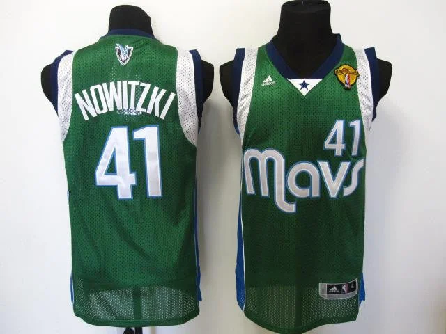 Sibling Basketball Jersey-Mavericks 41 Nowitzki Green 2011 Fianls Basketball Jerseys