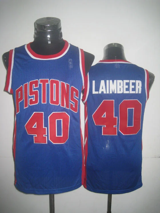 Basketball Sisterhood Jersey-Pistons 40 Laimbeer Blue New Revolution 30 Basketball Jerseys