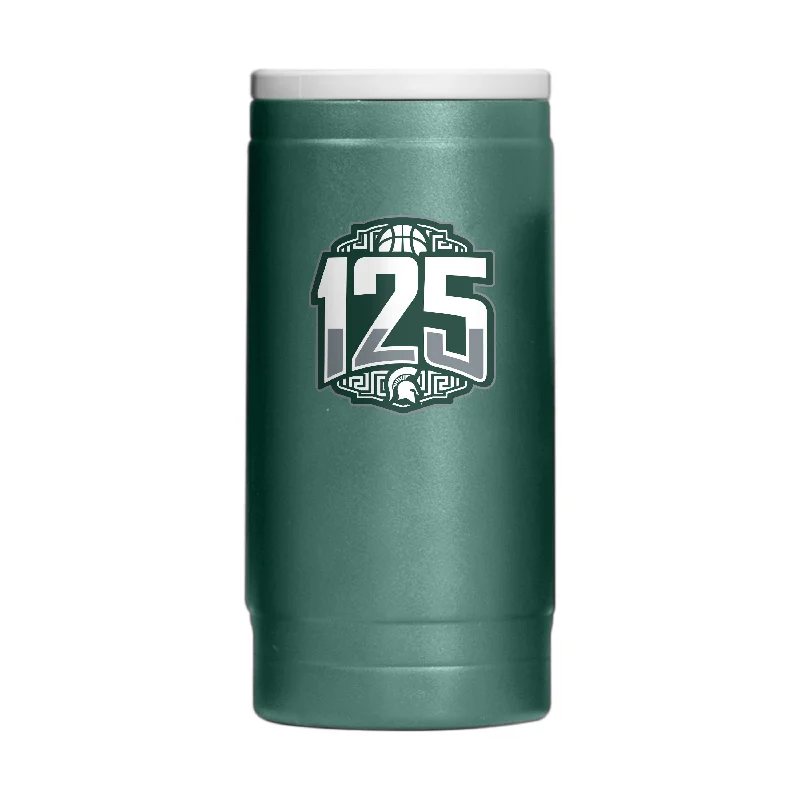 Business Team Mug-Michigan State Basketball 125th Anniversary 12oz Logo Powder Coat Slim Can Coolie