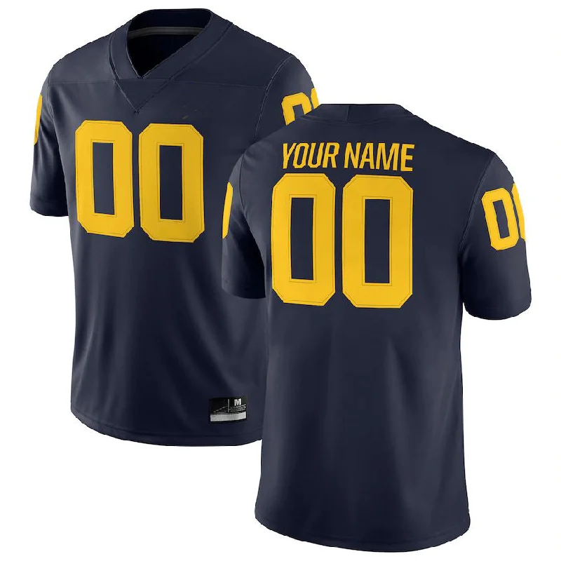 Couple Football Jersey-Custom M.Wolverines Jordan Brand Football Custom Game Jersey Navy Football Jersey American Stitched College Jerseys