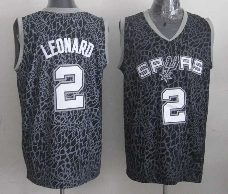 Basketball Tournament Jersey-Spurs 2 Leonard Black Crazy Light Swingman Basketball Jerseys