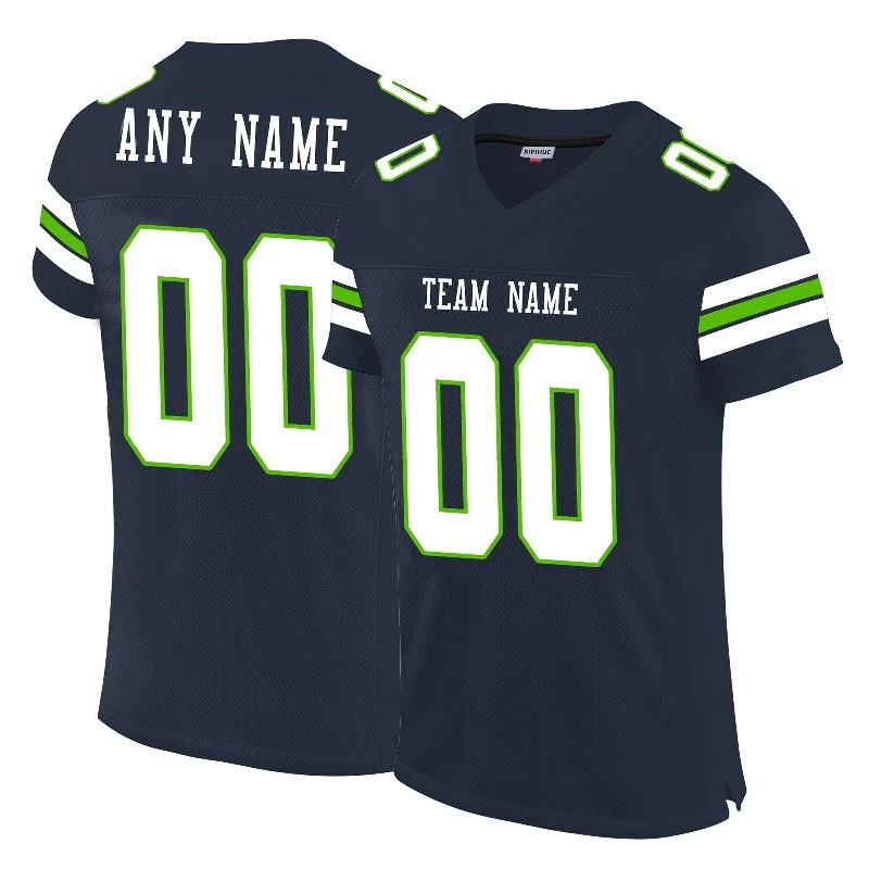 Cropped Football Jersey-Custom S.Seahawks Football Jerseys Design Navy Stitched Name And Number Size S to 6XL Christmas Birthday Gift