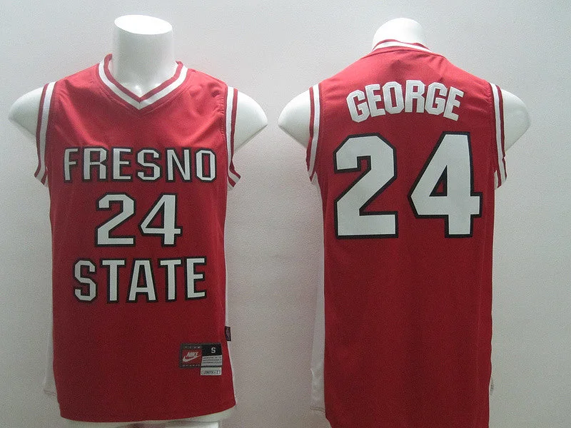 Basketball Tradition Jersey-Fresno State 24 George Red New Revolution 30 Basketball Jerseys