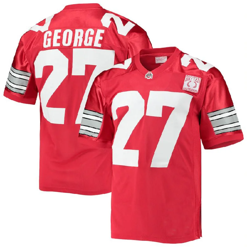 College Football Jersey-O.State Buckeyes #27 Eddie George Mitchell & Ness 1995 Authentic Throwback Scarlet Football Jersey Stitched American College Jerseys