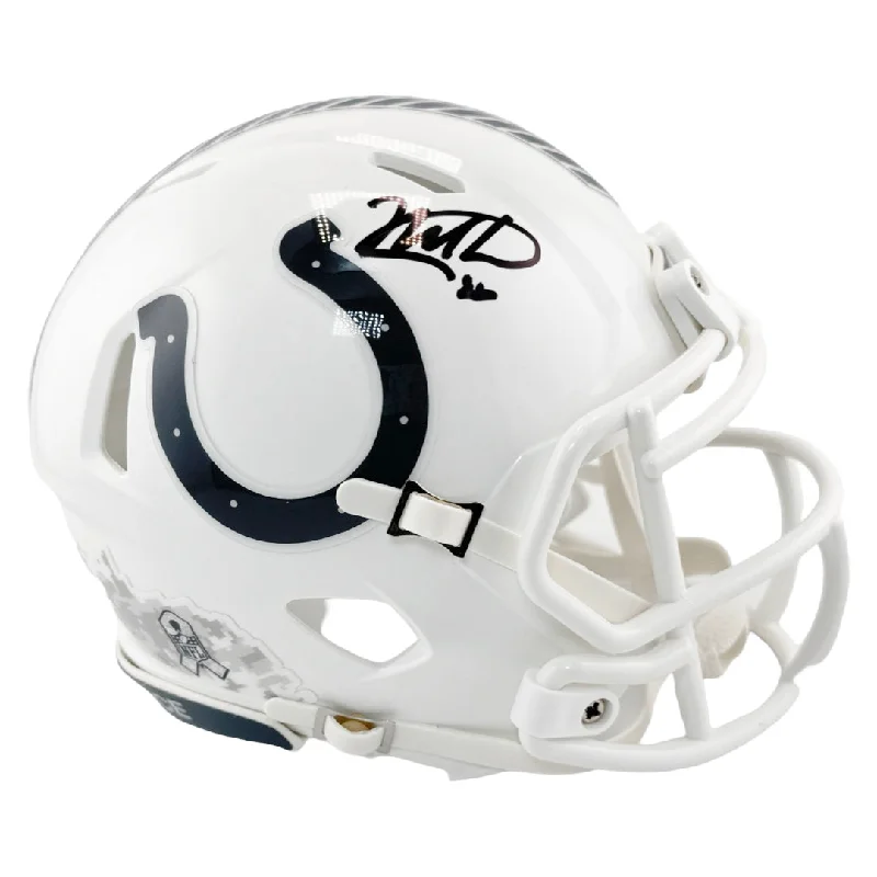 UV Protection Rugby Helmet-Nick Cross Signed Indianapolis Colts Salute to Service 2024 Mini Football Helmet (JSA)