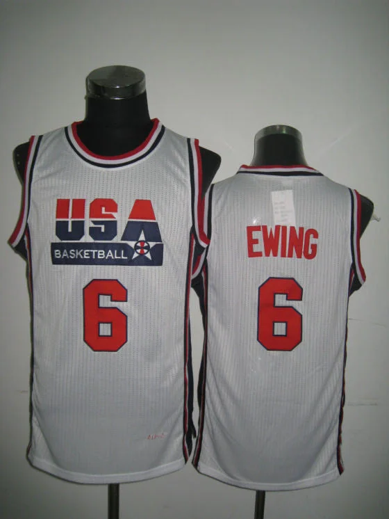 Basketball Coach Team Jersey-USA Basketball 1992 Dream Team 6 Patrick Ewing White Basketball Jersey