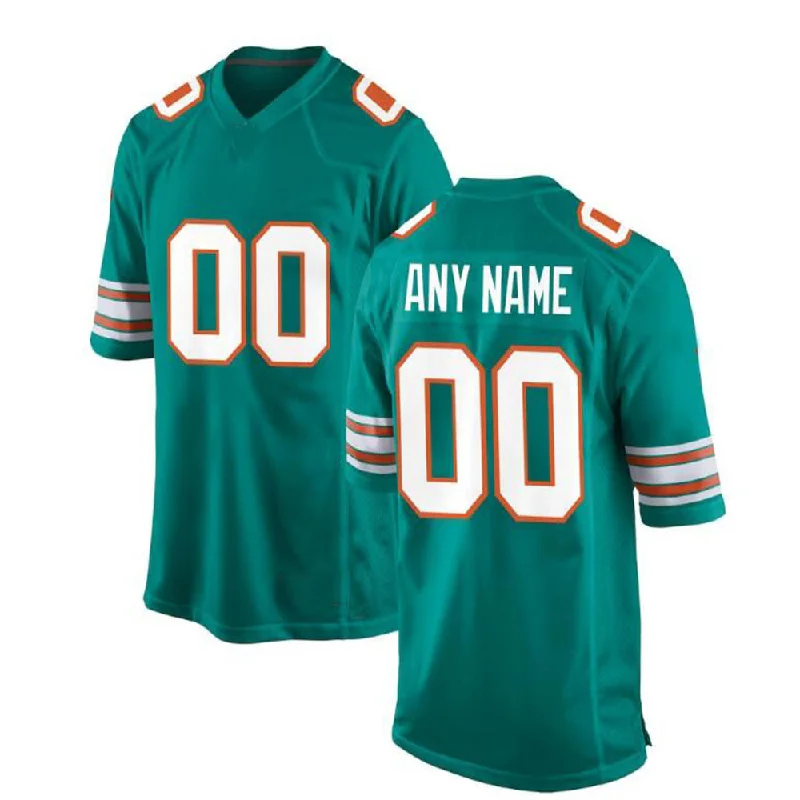 UV Protection Football Jersey-Custom M.Dolphins Aqua Alternate Game Jersey American Stitched Football Jerseys