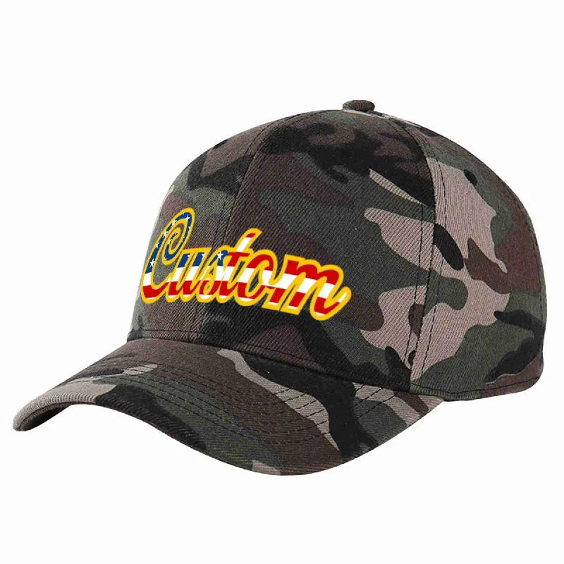 Bachelor Party Baseball Cap-Custom Camo Vintage USA Flag-Gold Curved Eaves Sport Baseball Cap Design for Men/Women/Youth