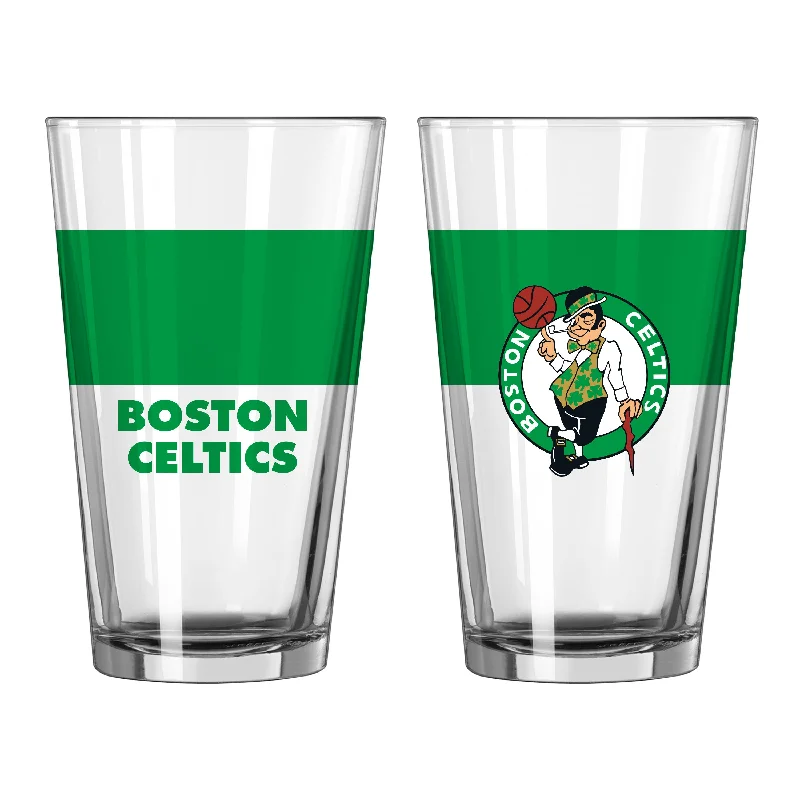 Custom Text Team Mug-Boston Celtics 16oz Colorblock Pint Glass