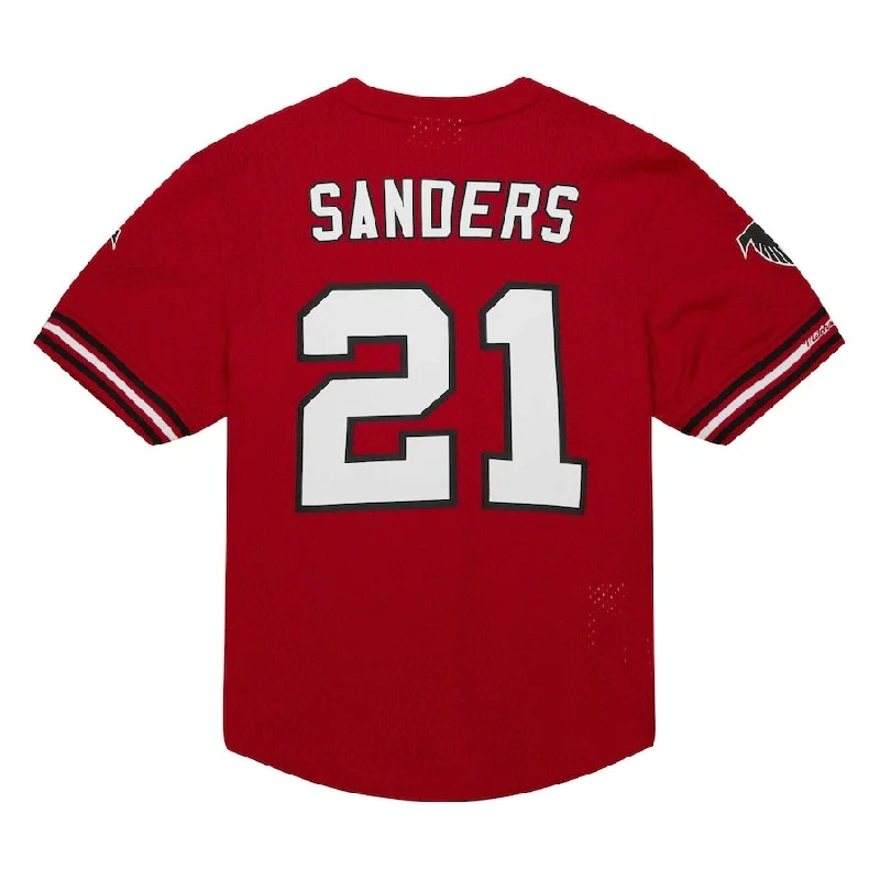 Wedding Football Jersey-A.Falcons #21 Deion Sanders Mitchell & Ness Red Retired Player Name & Number Mesh To Football Jerseys