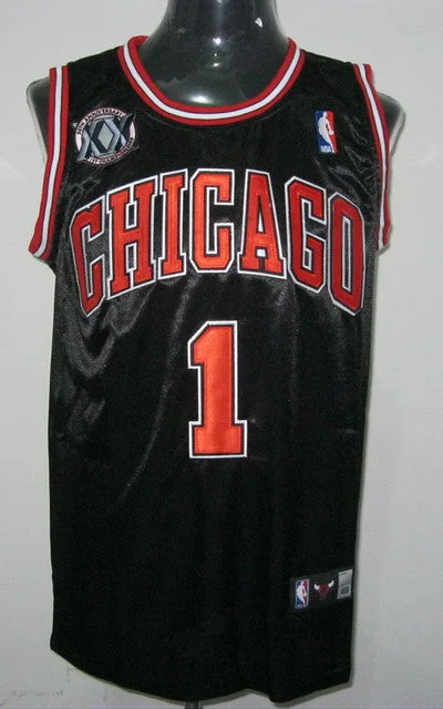 Parent-Child Basketball Jersey-Bull 1 Rose Black 20th Anniversary Basketball Jerseys