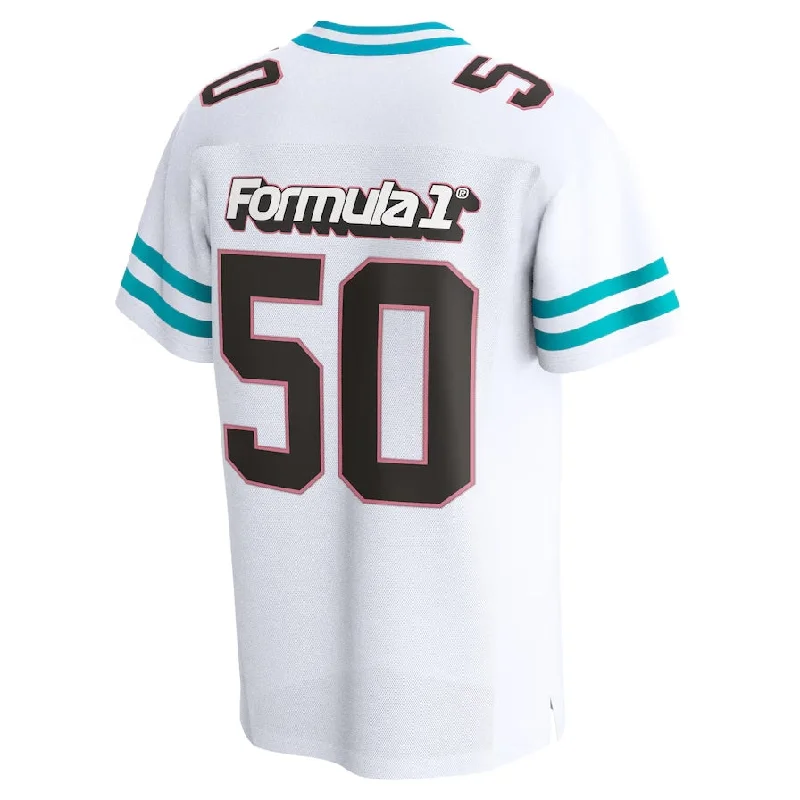 Away Game Football Jersey-#50 Miami Grand Prix Football Jersey - White Stitched American College Jerseys