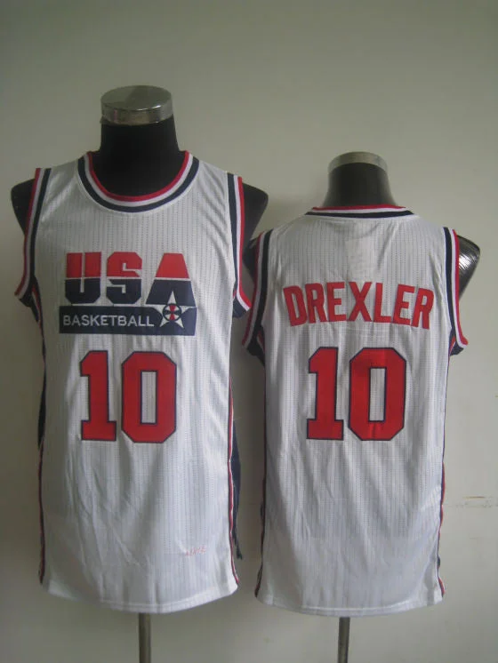 Basketball Weekend Jersey-USA Basketball 1992 Dream Team 10 Clyde Drexler White Basketball Jersey