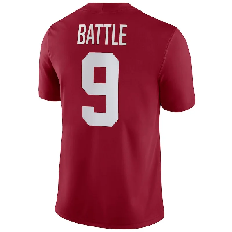 Solid Color Football Jersey-A.Crimson Tide #9 Jordan Battle NIL Replica Football Jersey Stitched American College Jerseys