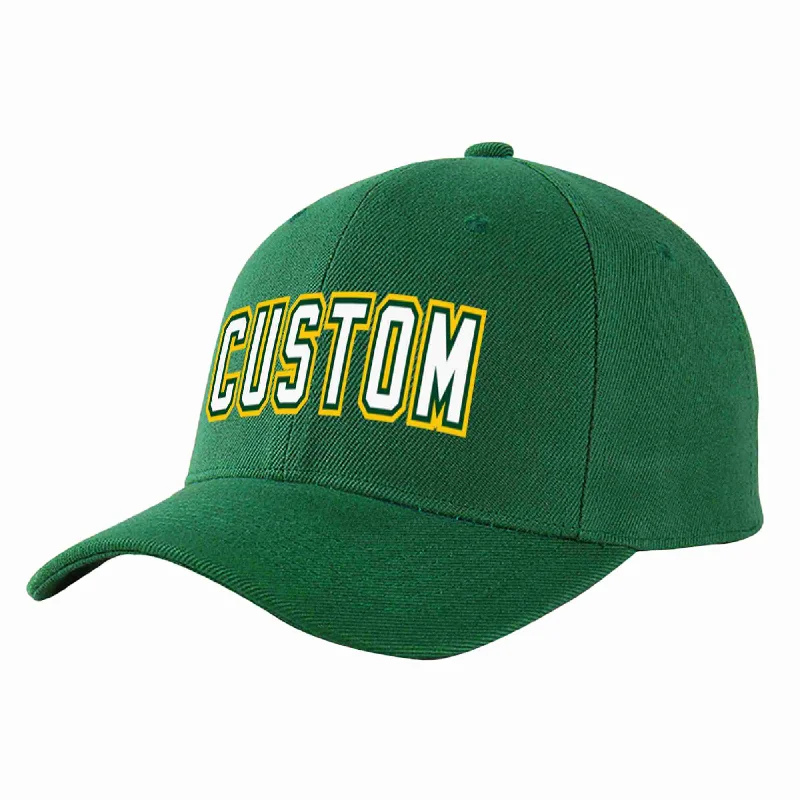 Marine Baseball Cap-Custom Green White-Kelly Green Curved Eaves Sport Baseball Cap Design for Men/Women/Youth