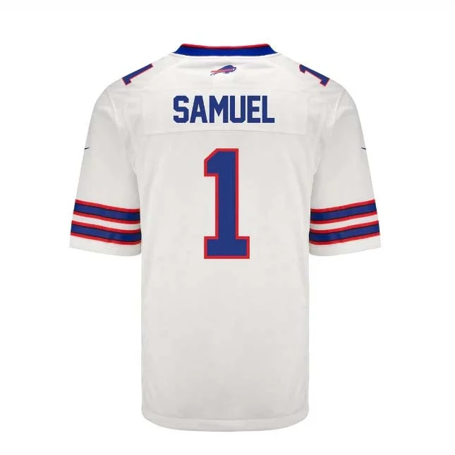 Little League Football Jersey-B.Bills #1 Curtis Samuel Game Jersey - White Football Jerseys