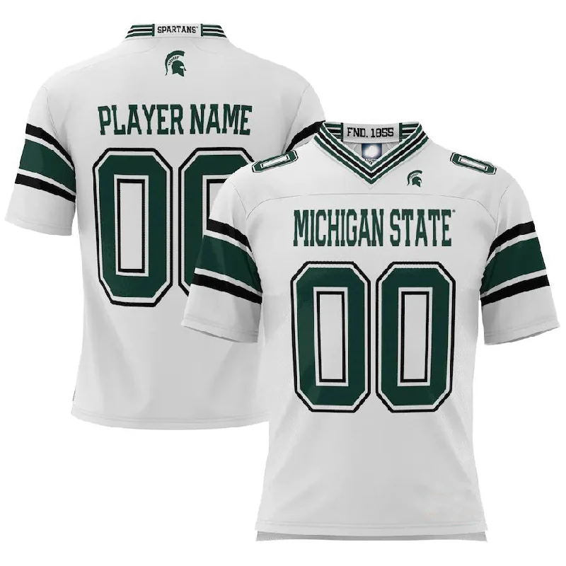 Bachelorette Party Football Jersey-Custom M.State Spartans ProSphere NIL Pick-A-Player  White Football Jersey American Stitched College Jerseys