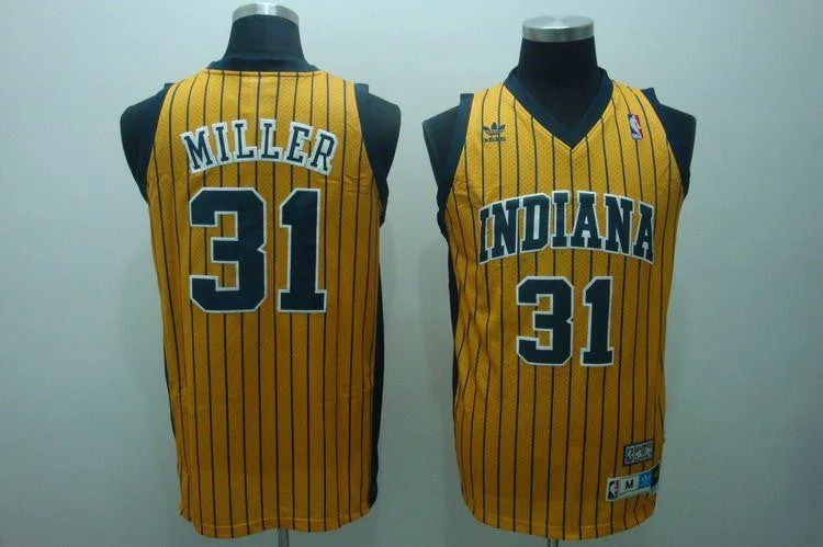 Tournament Basketball Jersey-Pacers 31 Miller Yellow Basketball Jerseys