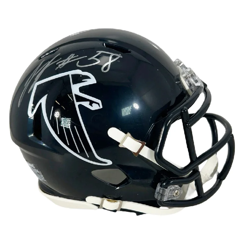 Durable Rugby Helmet-Jessie Tuggle Signed Atlanta Falcons Throwback 90-02 Speed Mini Football Helmet (JSA)