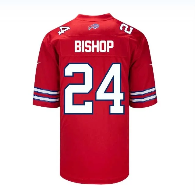 Lightweight Football Jersey-B.Bills #24 Cole Bishop Game Jersey - Red Football Jerseys