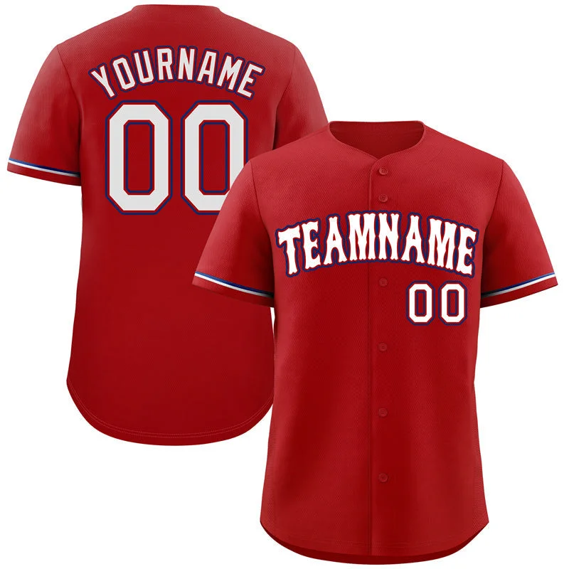 Limited Edition Baseball Jersey-Custom Red White-Royal Classic Style Authentic Baseball Jersey