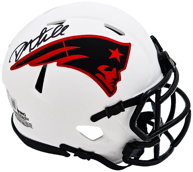 Strengthened Rugby Helmet-Danny Amendola Autographed New England Patriots Lunar Eclipse White Speed Mini Helmet Beckett BAS Witness Stock #221076