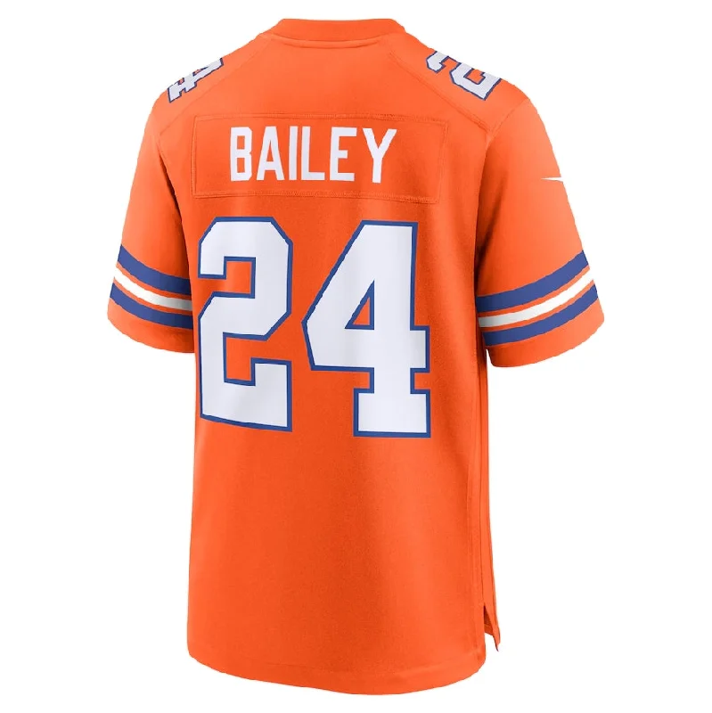 Football Legacy Jersey-D.Broncos #24 Champ Bailey Orange Mile High Collection 1977 Throwback Retired Player Game Football Jerseys