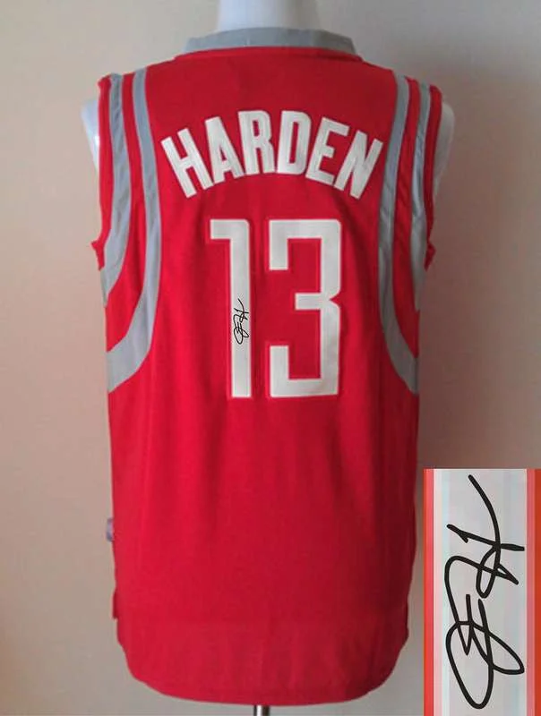 Streetwear Basketball Club Jersey-Rockets 13 Harden Red Signature Edition Basketball Jerseys