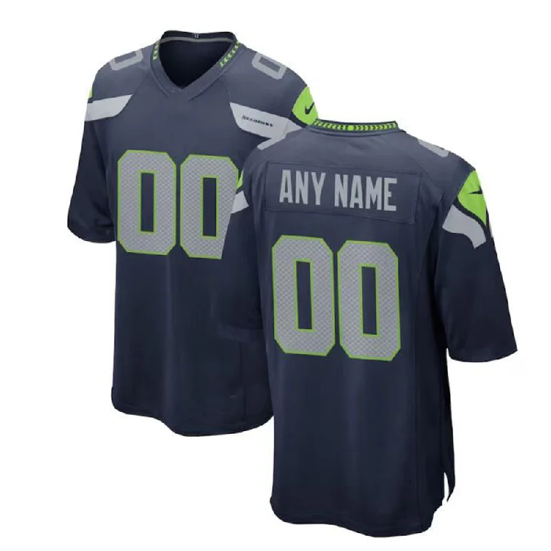 All-Weather Football Jersey-Custom S.Seahawks  College Navy Game Jersey American Jerseys Stitched Football Jerseys