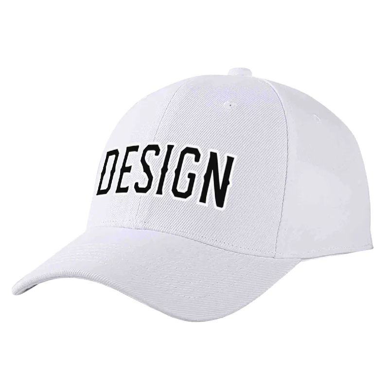 Camouflage Baseball Cap-Custom White Black-White Curved Eaves Sport Design Baseball Cap