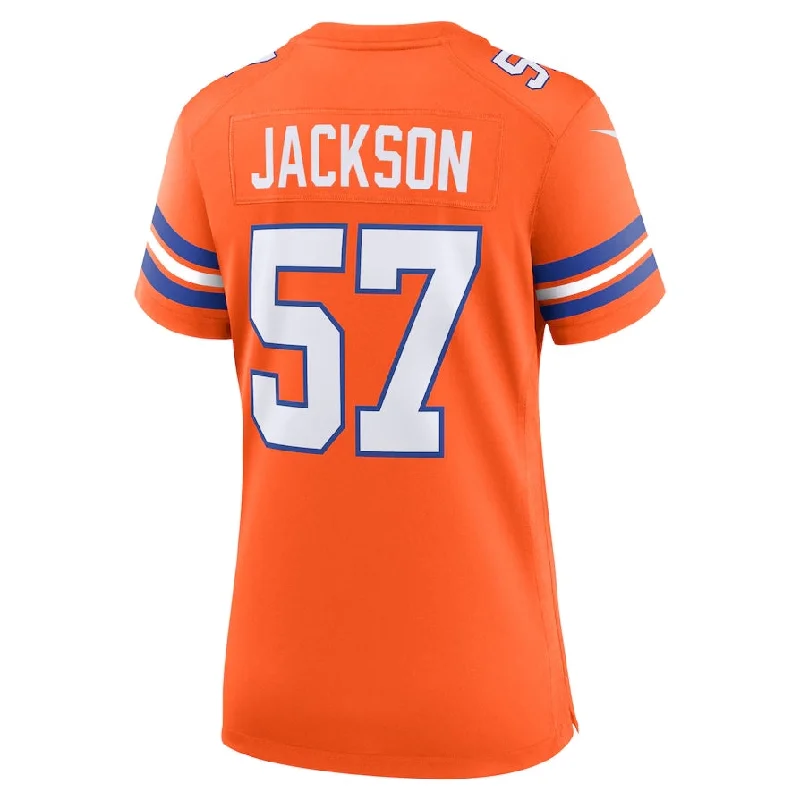 Friendship Football Jersey-D.Broncos #57 Tom Jackson Orange Mile High Collection 1977 Throwback Retired Player Game Football Jerseys