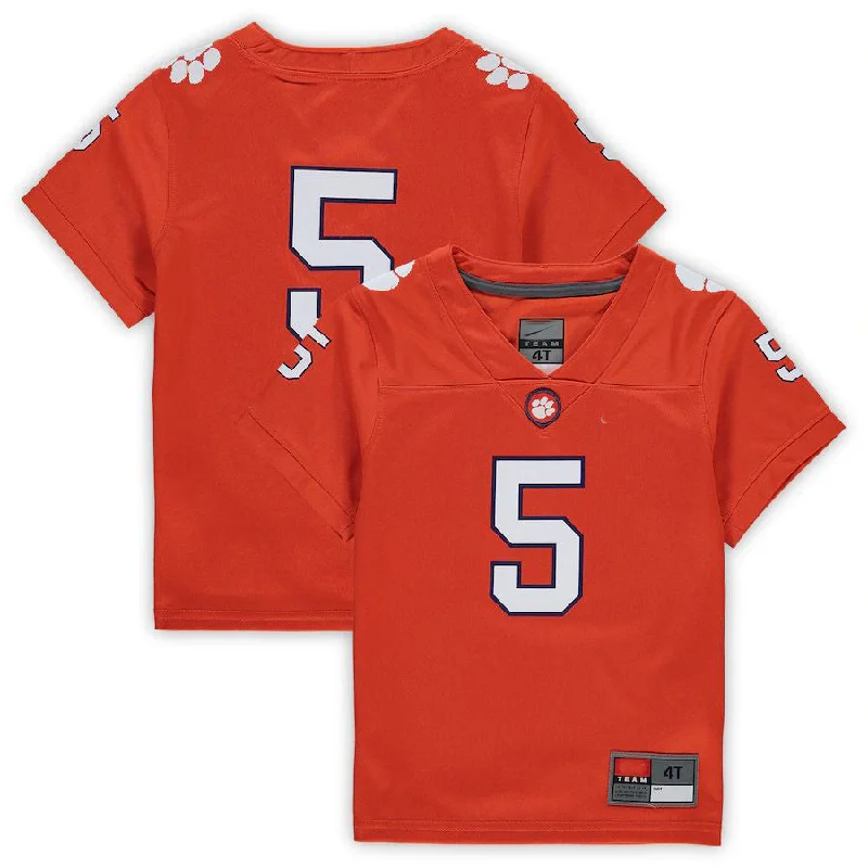 Football Coach Jersey-#5 C.Tigers Toddler Untouchable Football Jersey Orange Stitched American College Jerseys