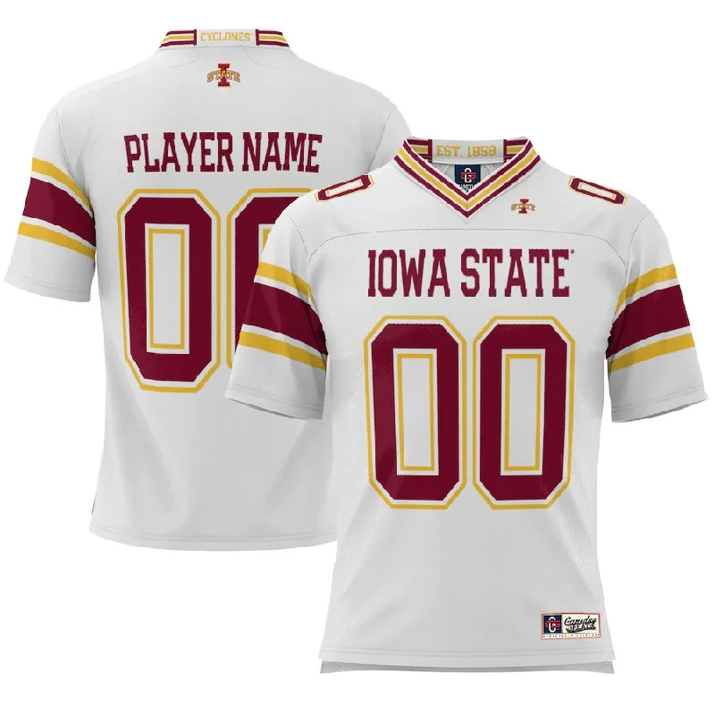 Football Coach Team Jersey-Custom I.State Cyclones ProSphere NIL Pick-A-Player Football Jersey White American Stitched College Jerseys