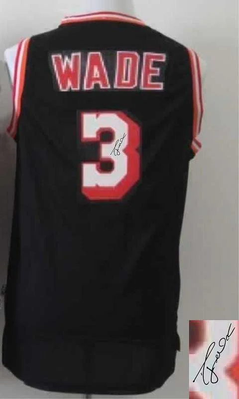 Grey Basketball Jersey-Heat 3 Wade Black New Signature Edition Basketball Jerseys