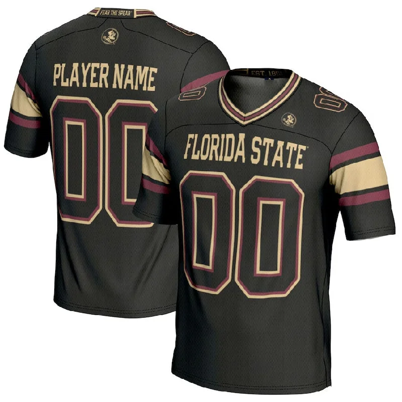 Relaxed Fit Football Jersey-Custom F.State Seminoles GameDay Greats NIL Pick-A-Player Football Jersey - Black American College Jerseys