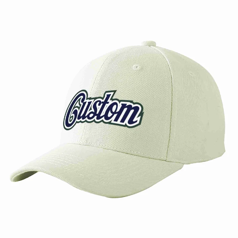 Sisterhood Baseball Cap-Custom Cream Navy-White Curved Eaves Sport Baseball Cap Design for Men/Women/Youth