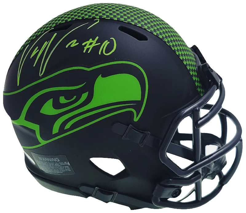 Unisex Rugby Helmet-Uchenna Nwosu Autographed Seattle Seahawks Eclipse Black Speed Mini Helmet MCS Holo Stock #211039